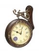 Antique European-Style Two Faces Wall Clock (small) 8075A-1 Brown 45X35cm
