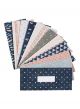 12-Piece Budget Envelope Set Blue/White/Pink