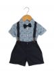 Infants Shirt and Suspender Shorts Set Navy